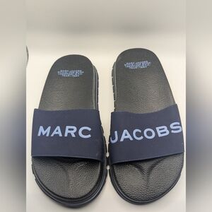 QMarc Jacobs The Slide slip on sandals shoes navy blue women's size 7.5 (38)